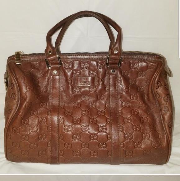 Gucci Handbags - Vintage Gucci Boston Joy Brown Leather Satchel